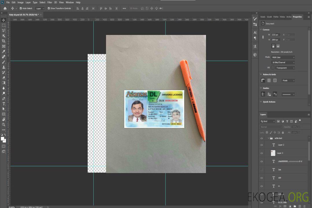 USA Arkansas DL version 2 (recto) photolook template